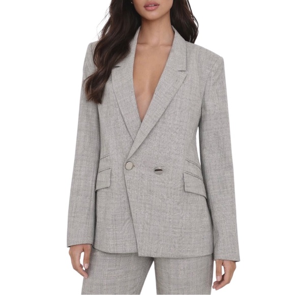 Hugo Boss Jackets & Blazers - Hugo Boss Womens Blazer Size 14 Gray Blue Plaid Jarinary Virgin Wool Jacket New
